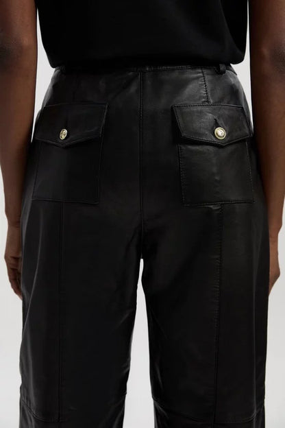 Leather Hem Detail Trouser
