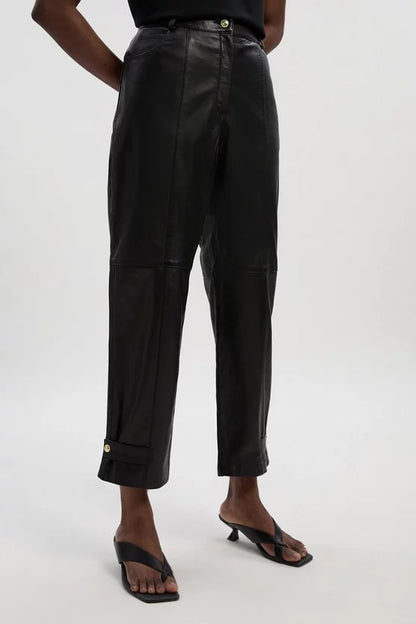 Leather Hem Detail Trouser