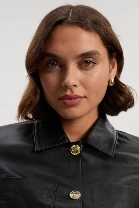 Leather Pocket Tailored Jacket