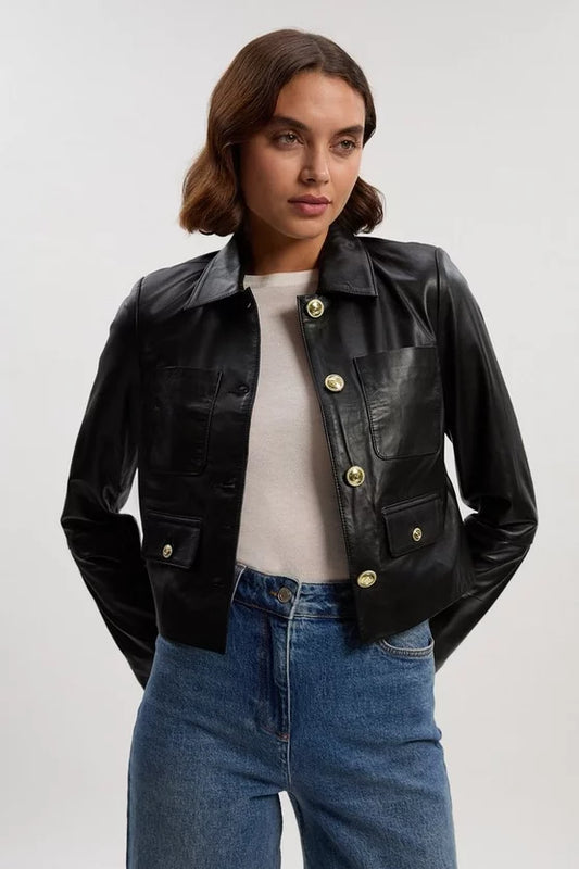 Leather Pocket Tailored Jacket