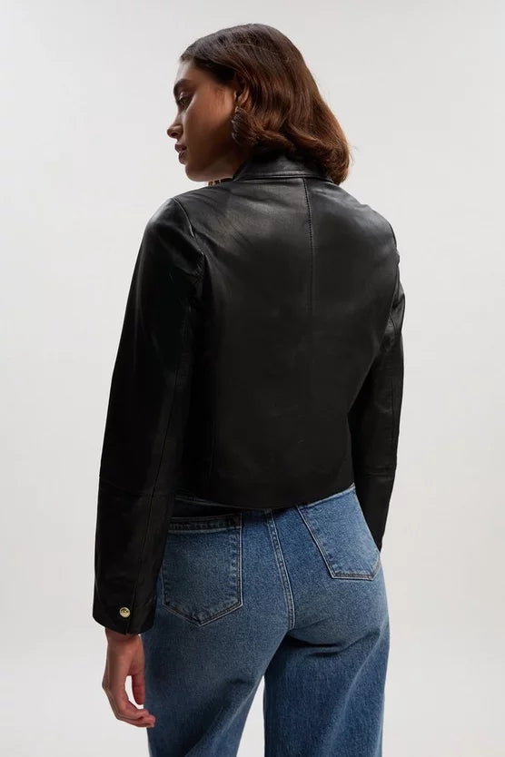 Leather Pocket Tailored Jacket