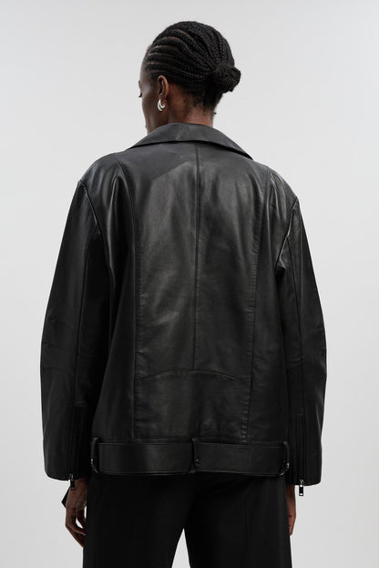 Leather Relaxed Biker Jacket