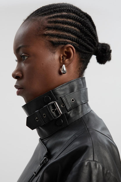 Leather Relaxed Biker Jacket