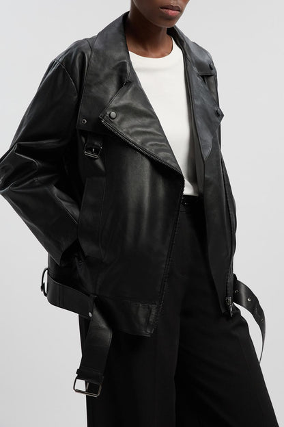 Leather Relaxed Biker Jacket