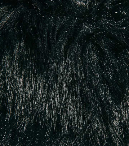 Black Panelled Faux Fur Jacket