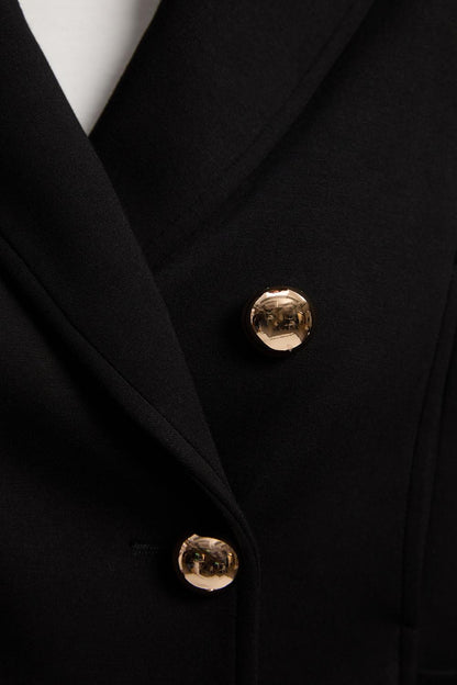 Scuba Military Collar Button Detail Cropped Jacket