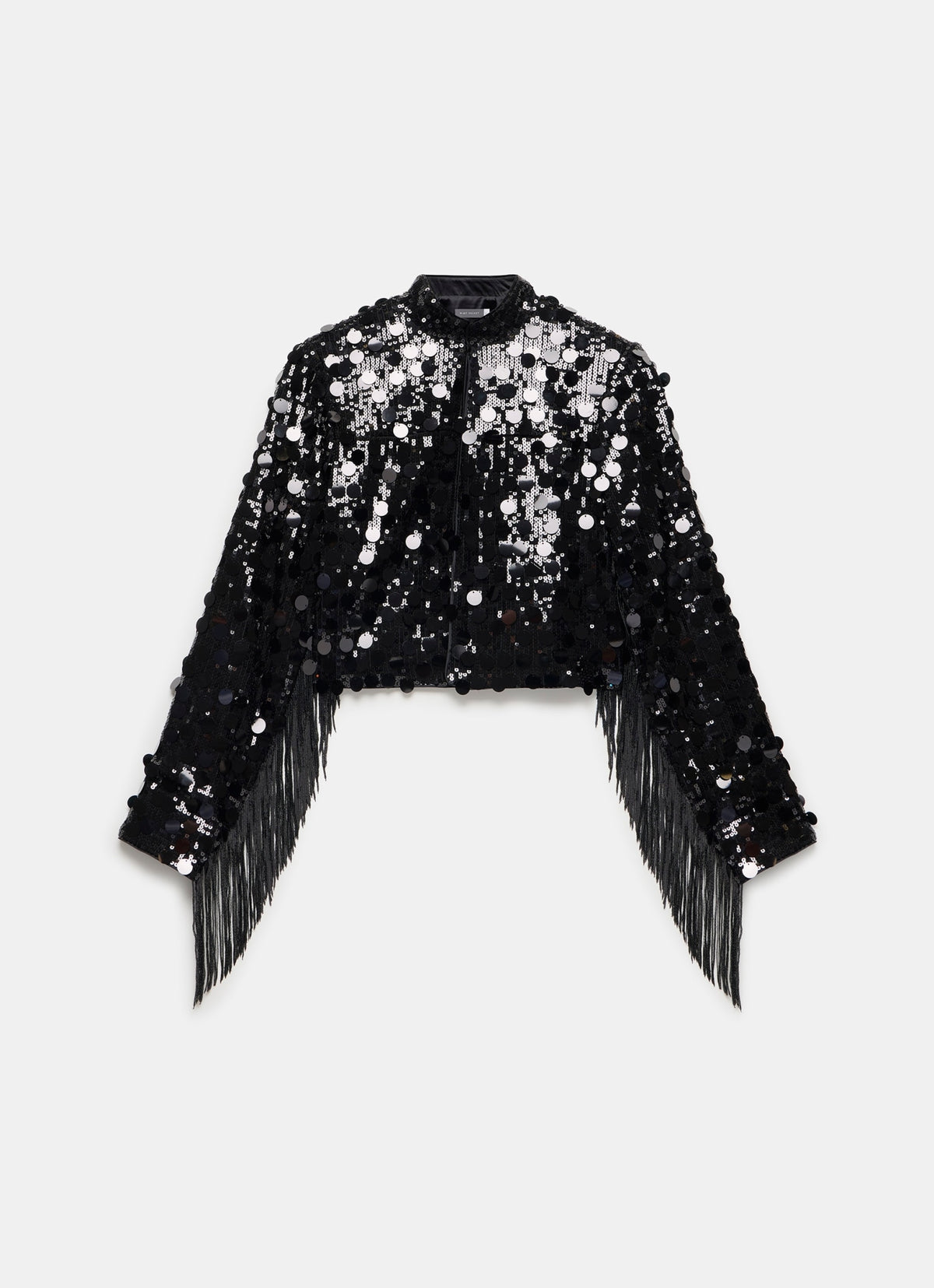 Black Sequin Fringed Shrug