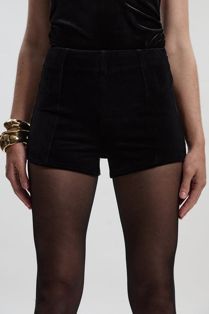 Stretch Velvet Mini Short