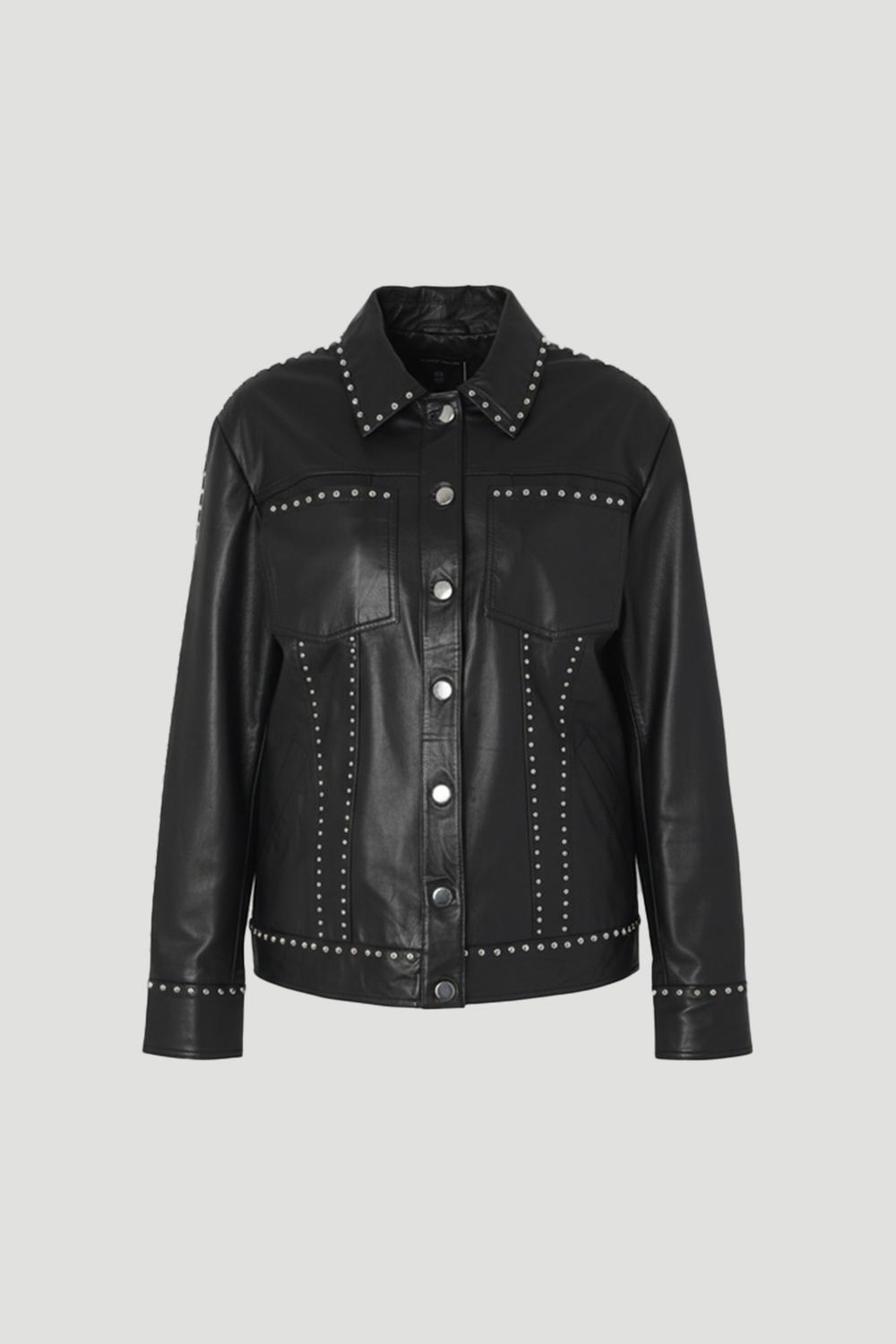 Studded Leather Tailored Jacket