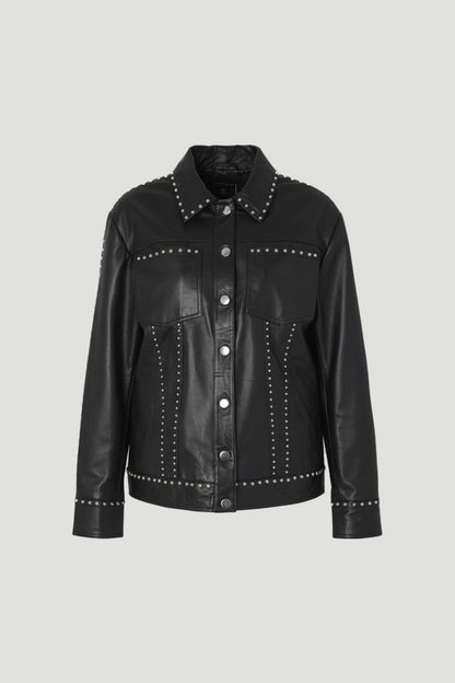 Studded Leather Tailored Jacket