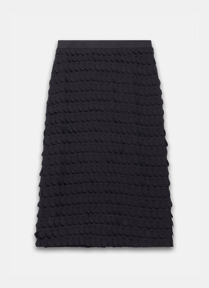 Black Textured Pencil Skirt
