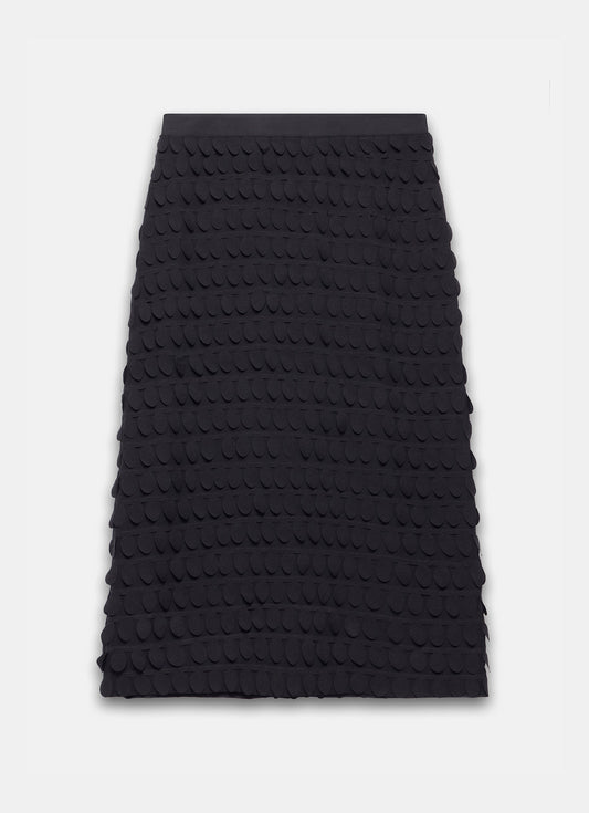 Black Textured Pencil Skirt