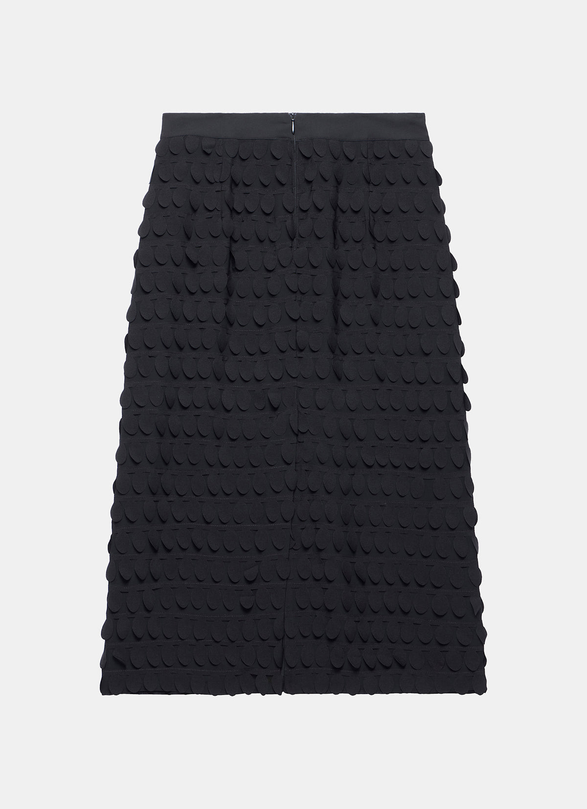Black Textured Pencil Skirt