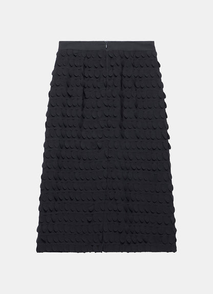 Black Textured Pencil Skirt