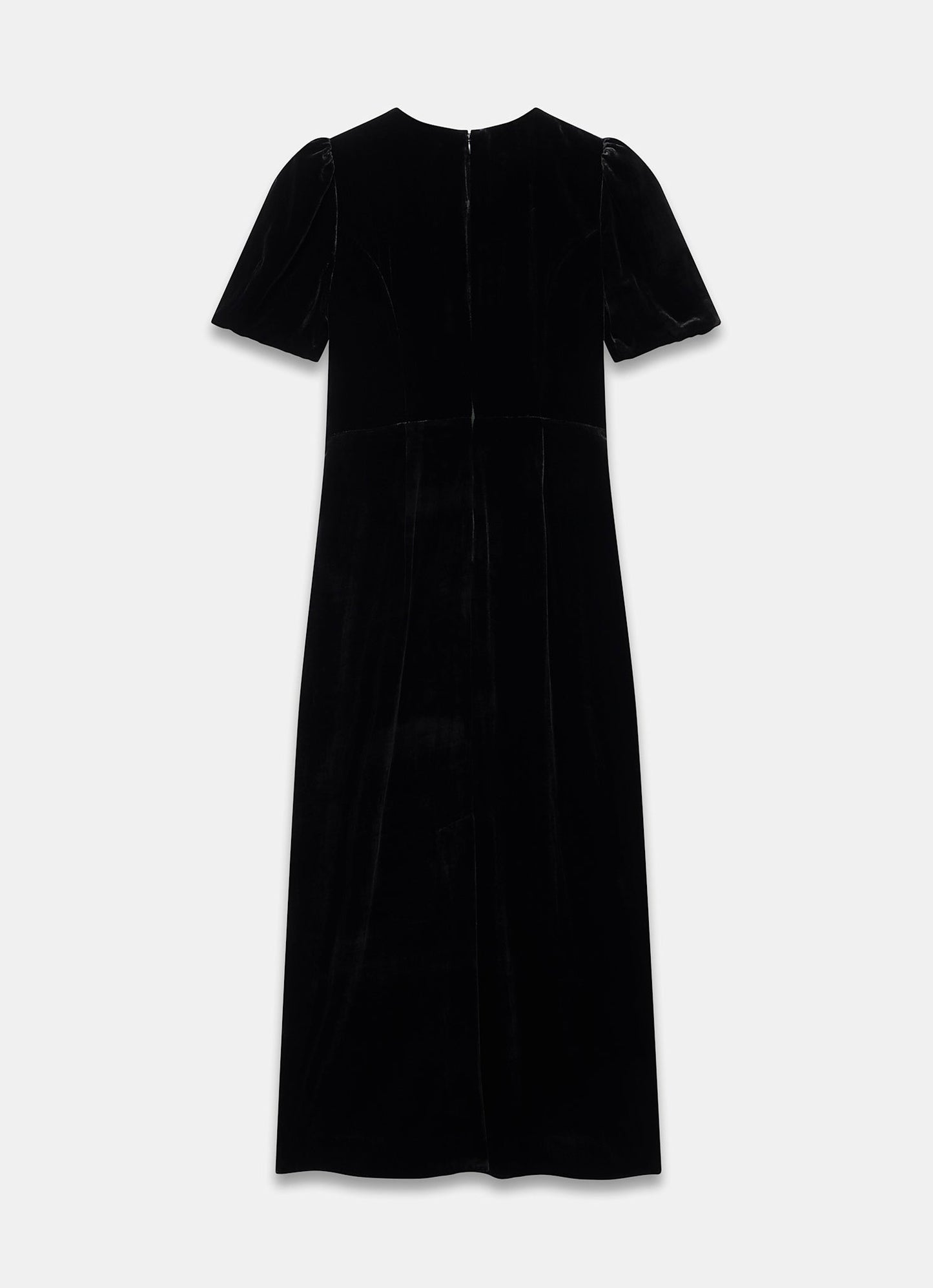 Black Velvet Bow Midi Dress