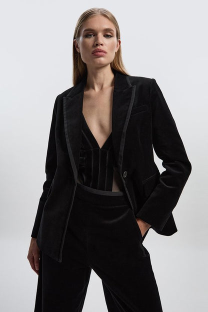 Velvet Groisgrain Tailored Blazer