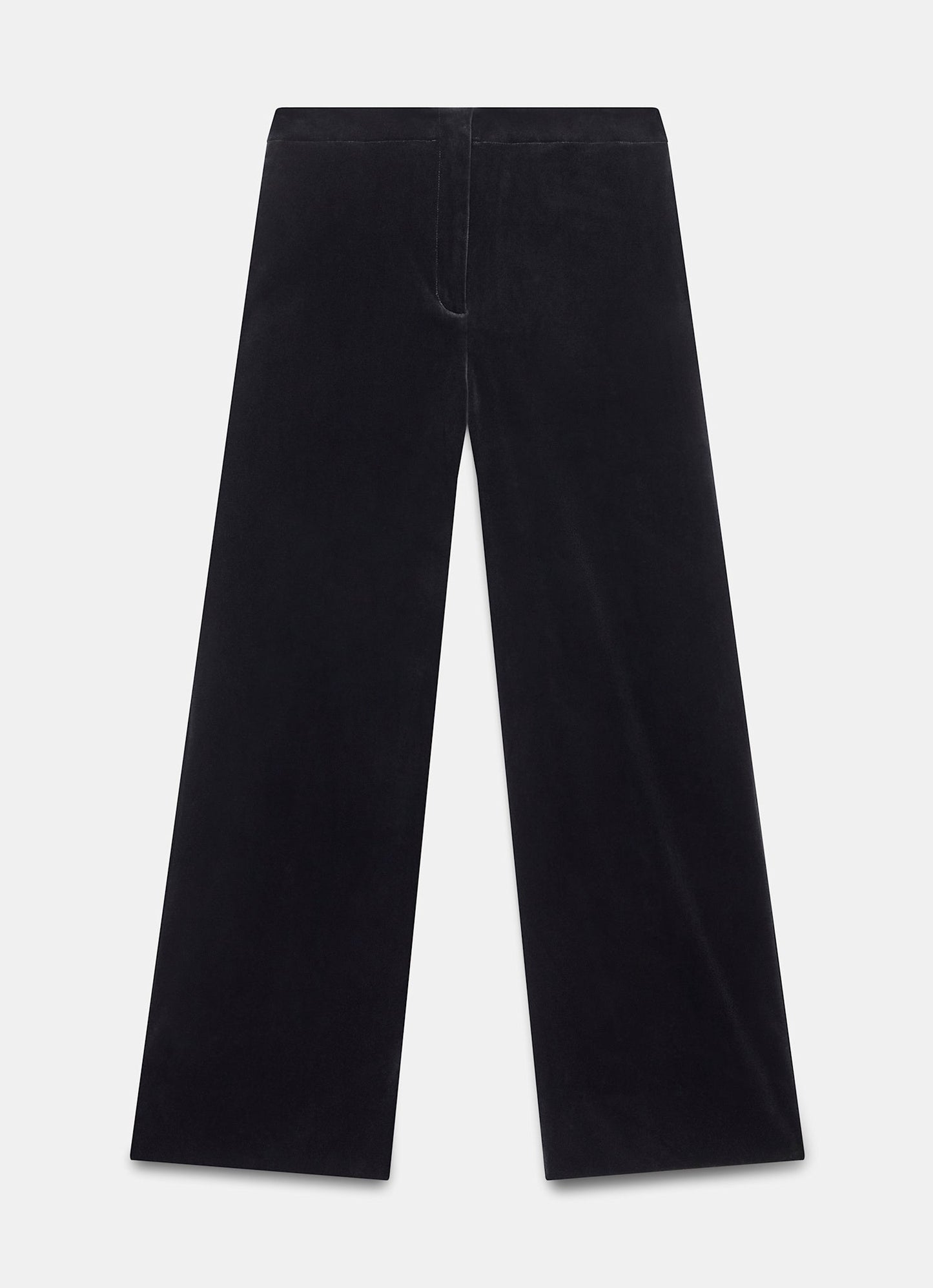Black Velvet Wide Tailored Trousers