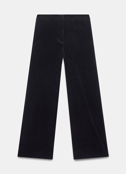 Black Velvet Wide Tailored Trousers