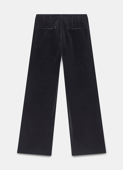 Black Velvet Wide Tailored Trousers