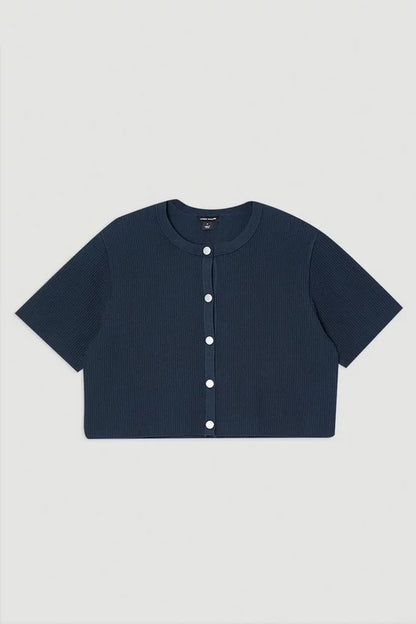Ottoman Stitch Short Sleeve Knitted Cardi