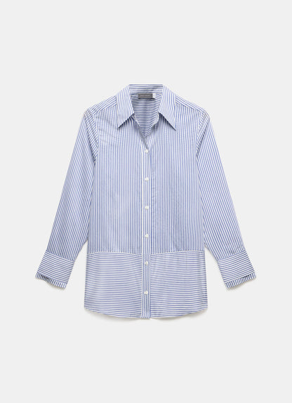 Blue Striped Longline Shirt