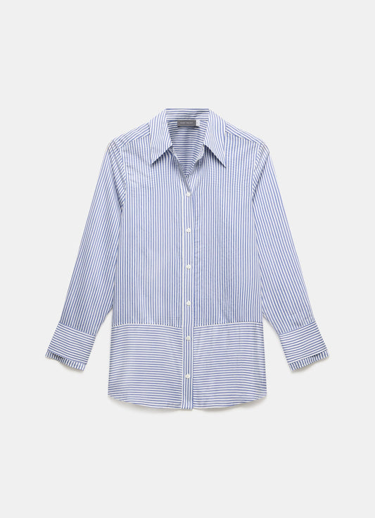 Blue Striped Longline Shirt