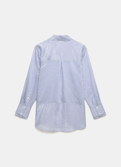 Blue Striped Longline Shirt