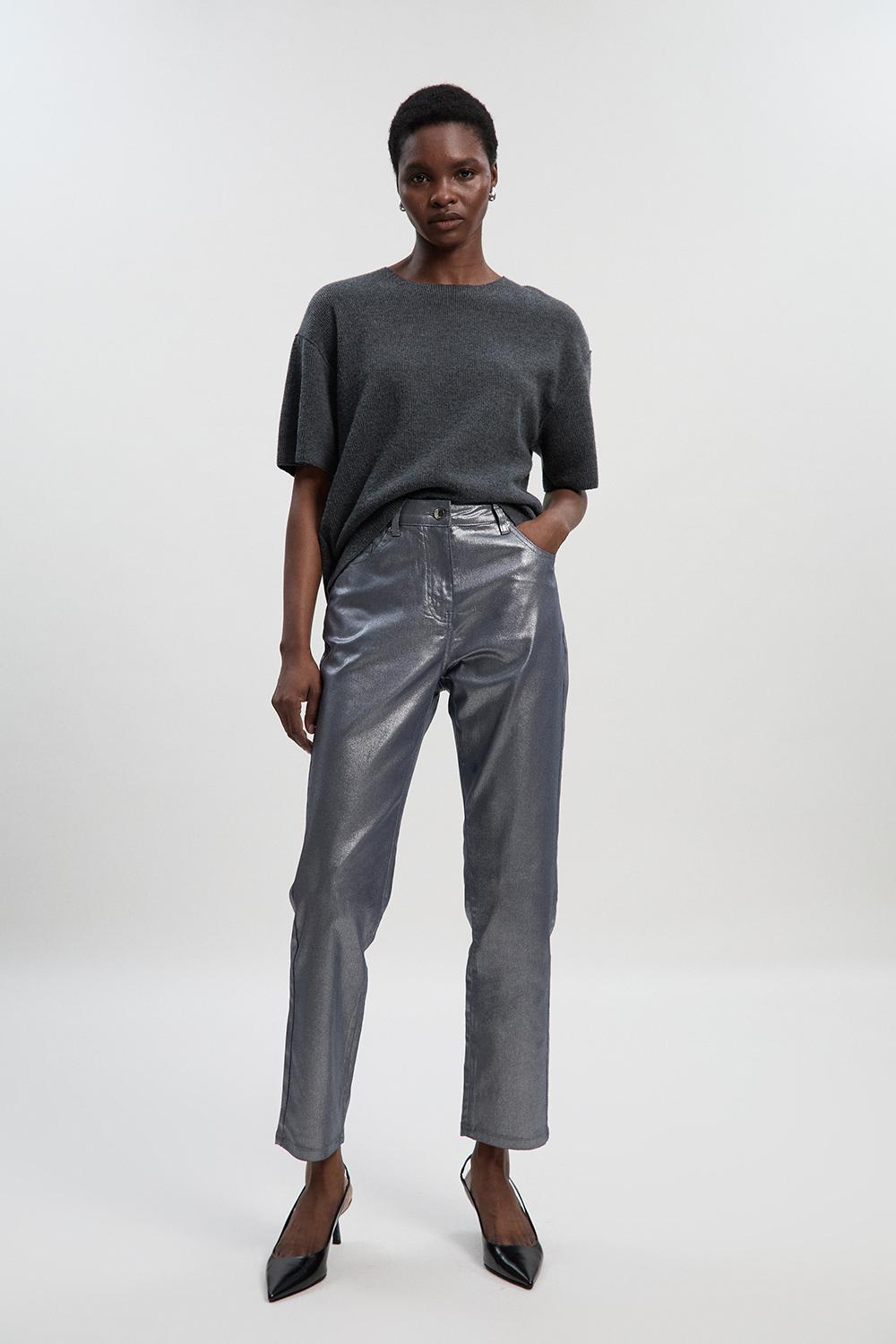 Metallic Coated Denim Skinny Jean