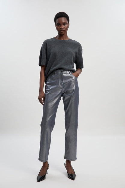 Metallic Coated Denim Skinny Jean