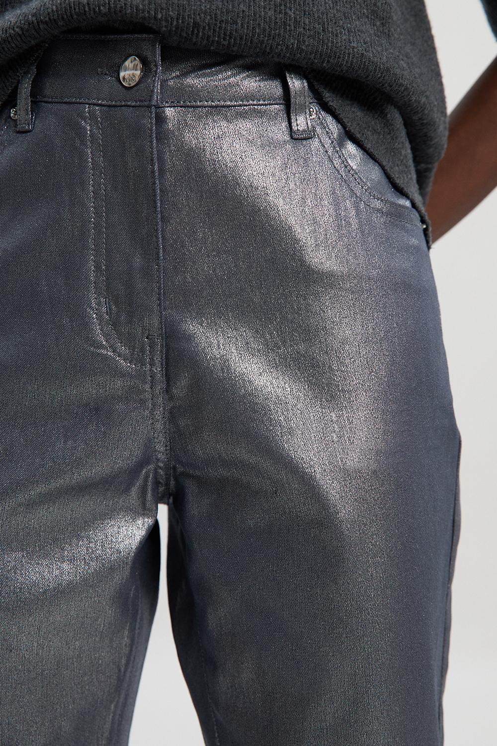 Metallic Coated Denim Skinny Jean