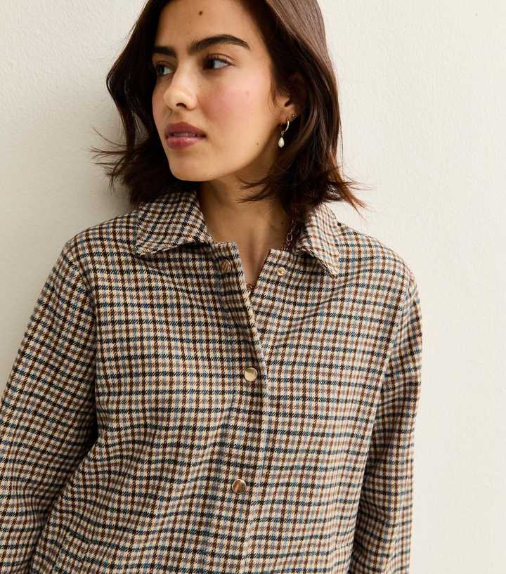 Brown Checked Shacket