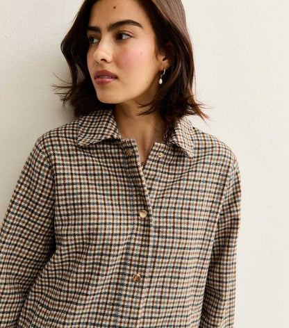 Brown Checked Shacket