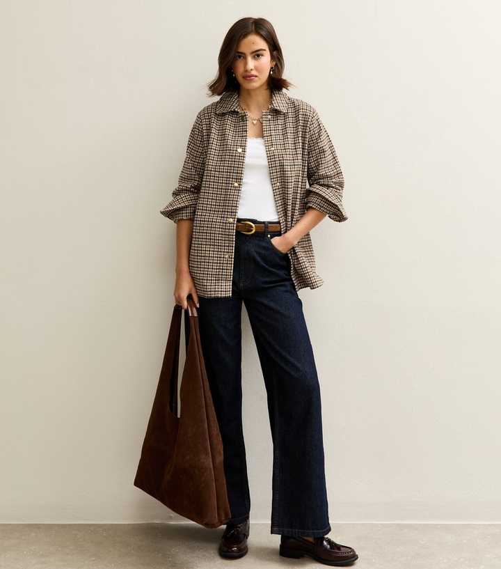 Brown Checked Shacket
