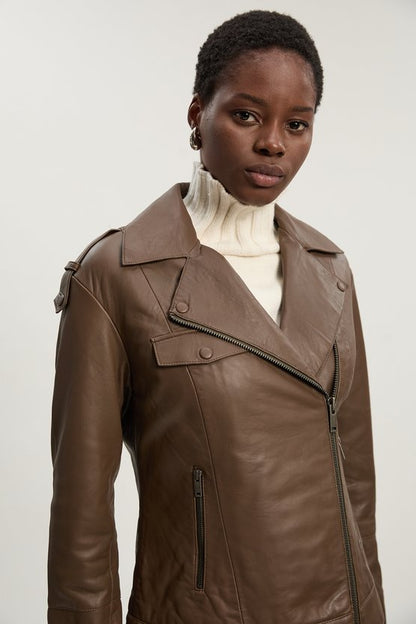 Leather Minimal Biker Jacket
