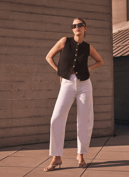 Brown Chunky Knit Waistcoat