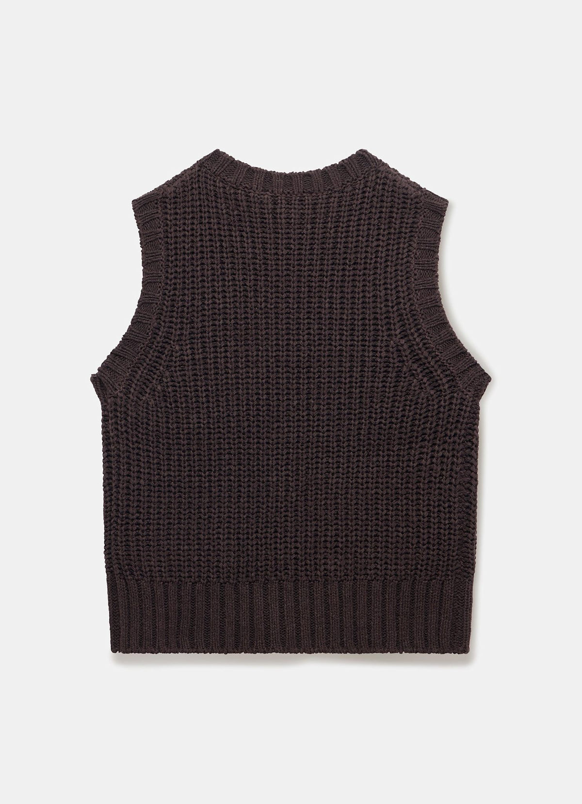 Brown Chunky Knit Waistcoat