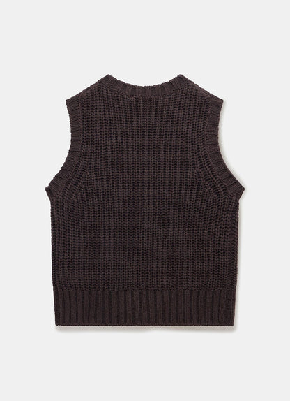 Brown Chunky Knit Waistcoat
