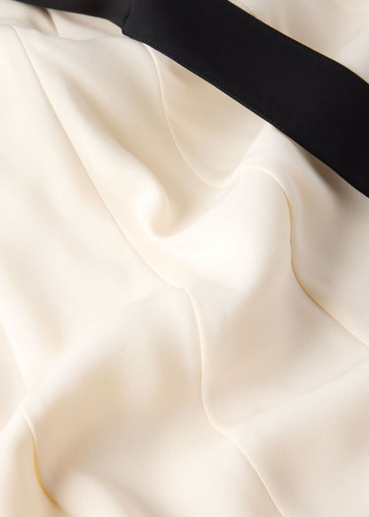 Ivory/Multi Buckle Detail Midi Dress