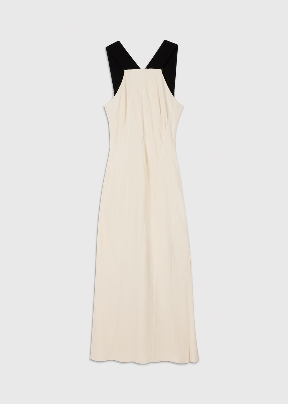 Ivory/Multi Buckle Detail Midi Dress