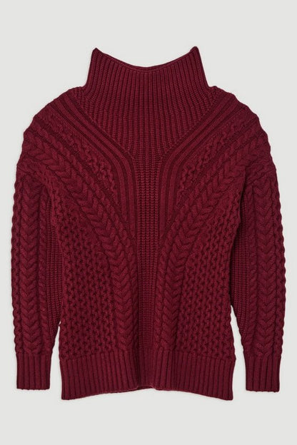 Cable Knit Balloon Sleeve Jumper