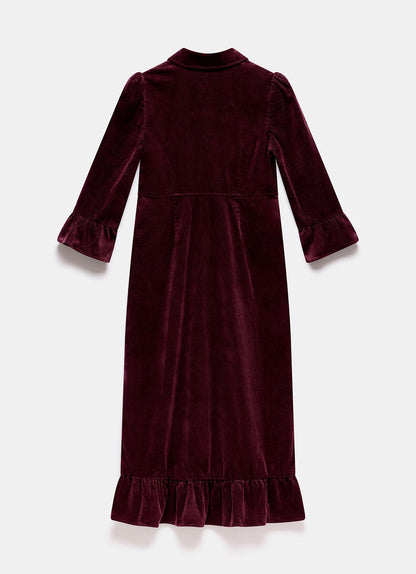 Burgundy Corduroy Midi Dress