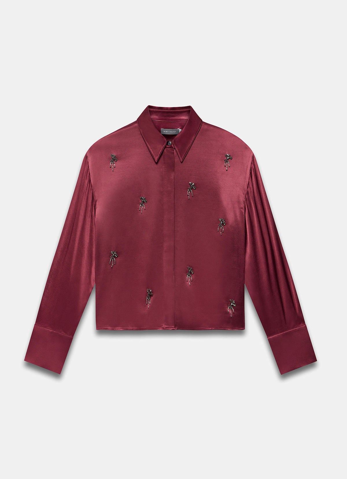 Burgundy Embellished Shirt