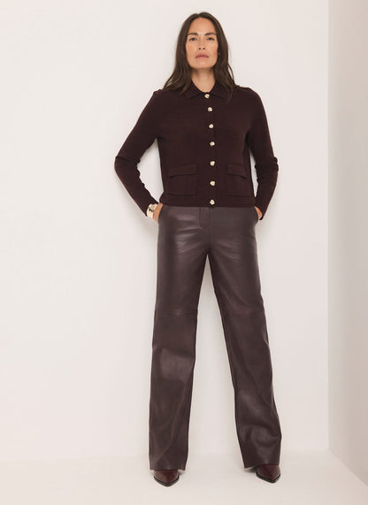 Burgundy Leather Trousers
