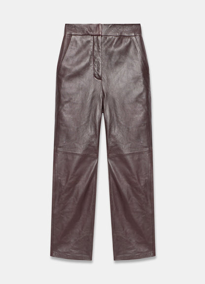 Burgundy Leather Trousers
