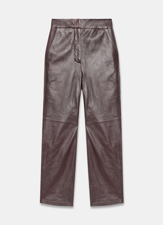 Burgundy Leather Trousers