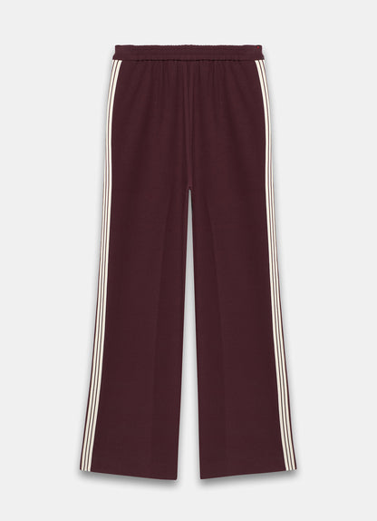 Burgundy Contrast Side Stripe Trousers