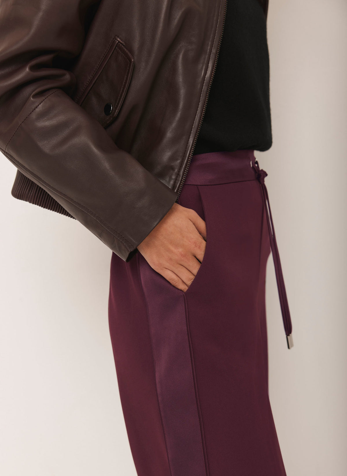 Burgundy Side Stripe Trousers
