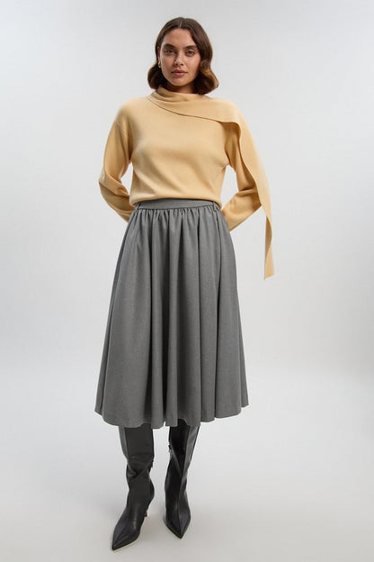 Cashmere Blend Scarf Neck Jumper