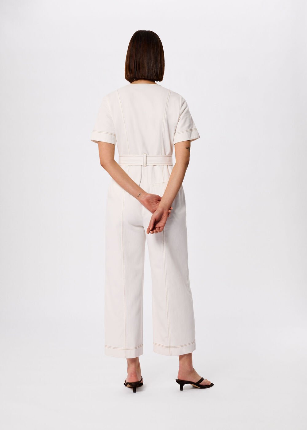 Ivory Button Down Jumpsuit