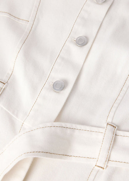 Ivory Button Down Jumpsuit